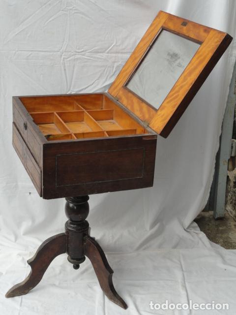 Antig&uuml;edades: ANTIGUO COSEDOR ISABELINO. MESA AUXILIAR. - Foto 15