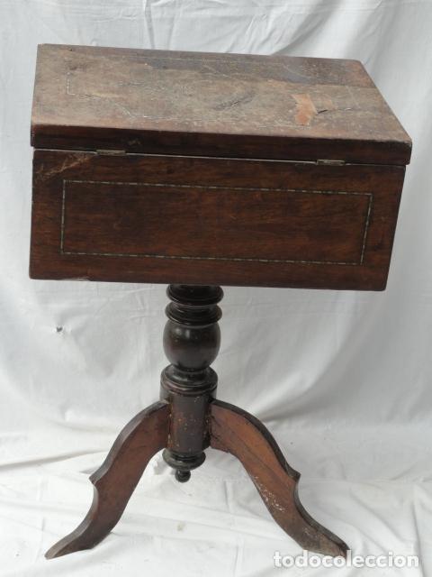 Antig&uuml;edades: ANTIGUO COSEDOR ISABELINO. MESA AUXILIAR. - Foto 16