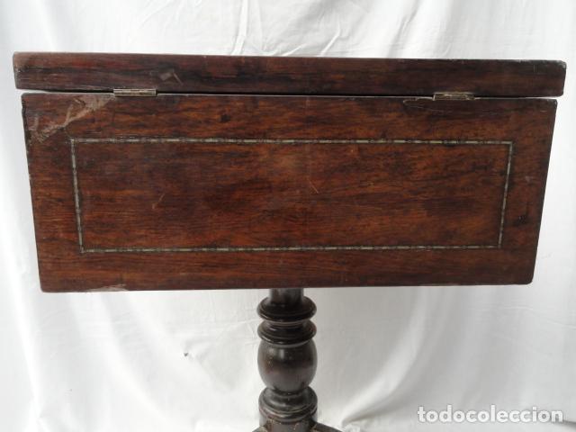 Antig&uuml;edades: ANTIGUO COSEDOR ISABELINO. MESA AUXILIAR. - Foto 17