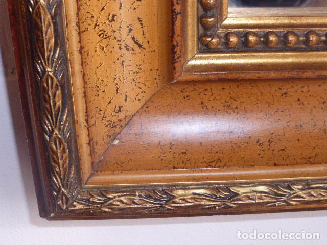 Antig&uuml;edades: ESPEJO CON MARCO EN COLOR ORO Y MADERA - Foto 2
