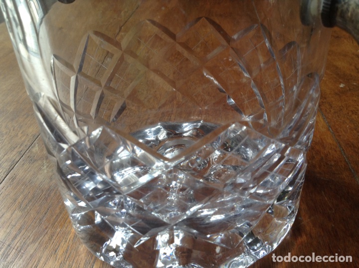 Antig&uuml;edades: Cubitera cristal con asas de plata - Foto 3