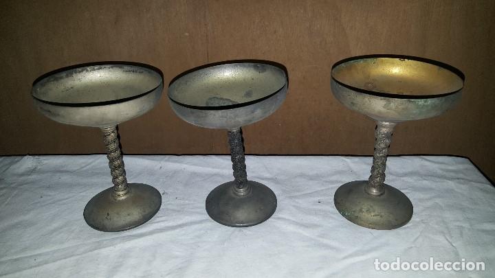 Antig&uuml;edades: TRIO COPAS METAL - Foto 1