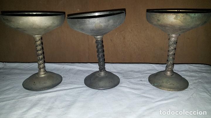 Antig&uuml;edades: TRIO COPAS METAL - Foto 2