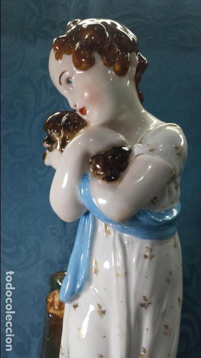Antig&uuml;edades: NI&Ntilde;A CON PERRO EN PORCELANA - Foto 4