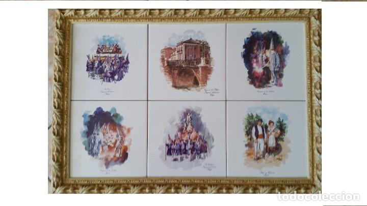 Antig&uuml;edades: CUADRO DE SEIS AZULEJOS DE FALGAS TEMAS MURCIANOS. - Foto 1