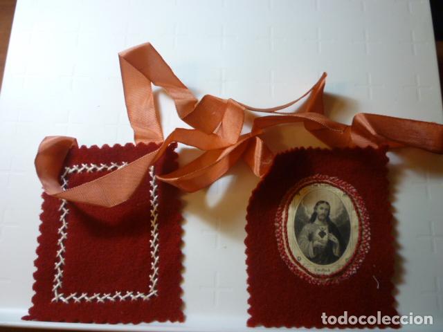 Antig&uuml;edades: ESCAPULARIO RELIGIOSO HECHO A MANO. - Foto 1