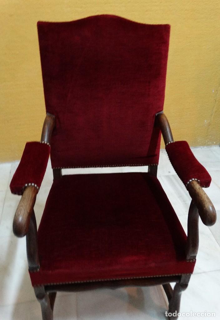 Antig&uuml;edades: SILLON ROBLE TAPIZADO. REF. 5945 - Foto 2
