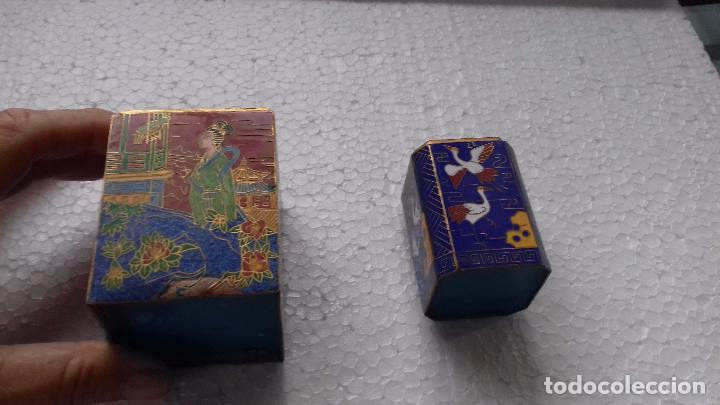 Antig&uuml;edades: 2 ANTIGUAS CAJAS. ORIENTE. ESMALTE CLOISONN&Eacute;. - Foto 5