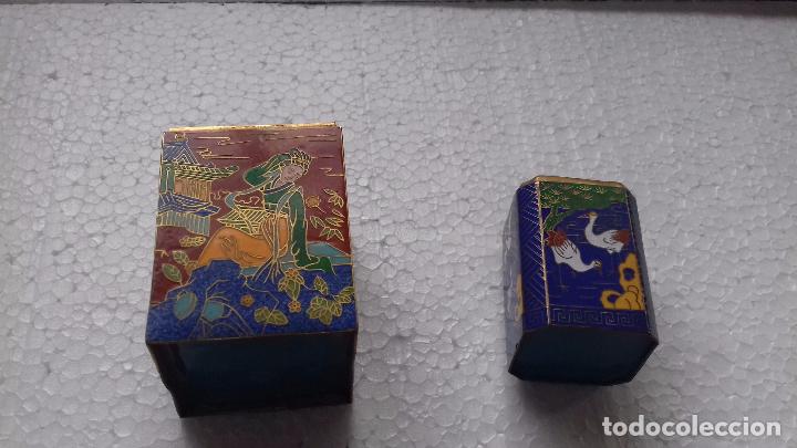 Antig&uuml;edades: 2 ANTIGUAS CAJAS. ORIENTE. ESMALTE CLOISONN&Eacute;. - Foto 6