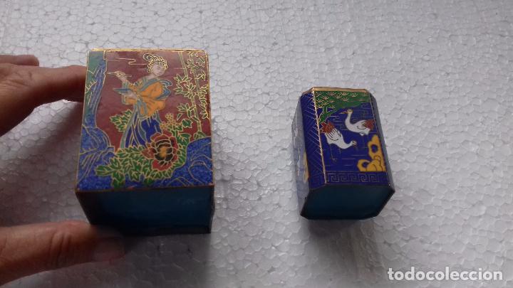 Antig&uuml;edades: 2 ANTIGUAS CAJAS. ORIENTE. ESMALTE CLOISONN&Eacute;. - Foto 7