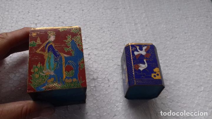 Antig&uuml;edades: 2 ANTIGUAS CAJAS. ORIENTE. ESMALTE CLOISONN&Eacute;. - Foto 8