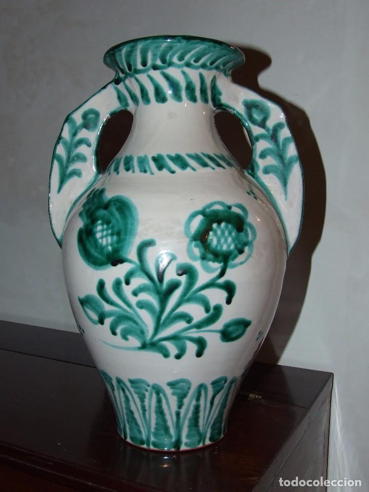 Antig&uuml;edades: JARRON O CANTARO LOS ARRAYANES GRANADA - VERDE SOBRE BLANCO - ESTILO ARABE - Foto 2