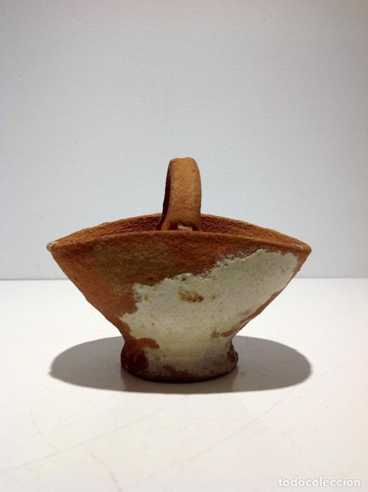 Antiques: ANTIGUA FIGURA ADORNO DE CERAMICA TIPO CESTO ,CANASTO