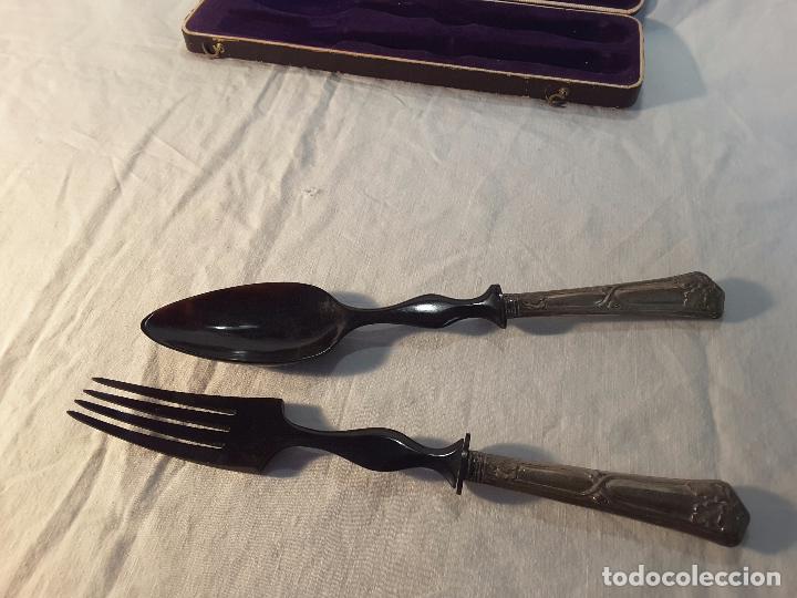 Antig&uuml;edades: Estuche tenedor y cuchara, 1900 - Foto 2