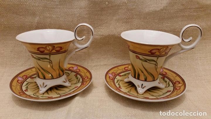 Antig&uuml;edades: Par de tazas francesas D&eacute;cor du Galion - Foto 2
