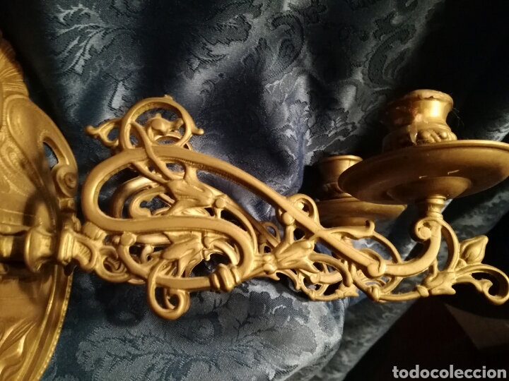 muy antiguo candelabro de pared de bronce labra - Comprar Artículos