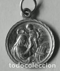 Antig&uuml;edades: medalla rosa de lima en plata de ley - 20mm - Foto 1