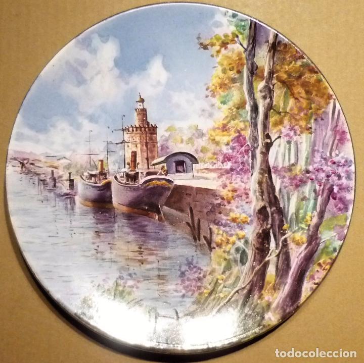 Antig&uuml;edades: Plato de Pickman representando vista de Sevilla - Foto 1