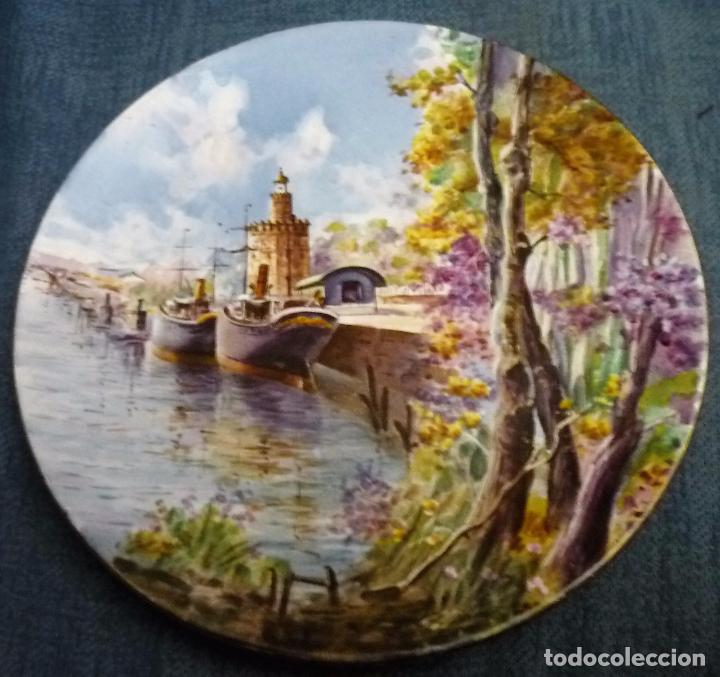 Antig&uuml;edades: Plato de Pickman representando vista de Sevilla - Foto 3
