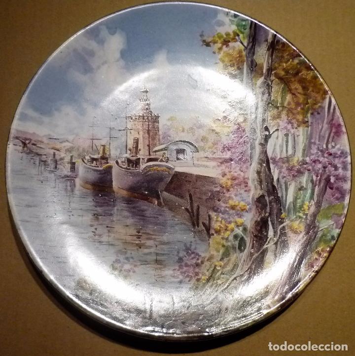 Antig&uuml;edades: Plato de Pickman representando vista de Sevilla - Foto 8