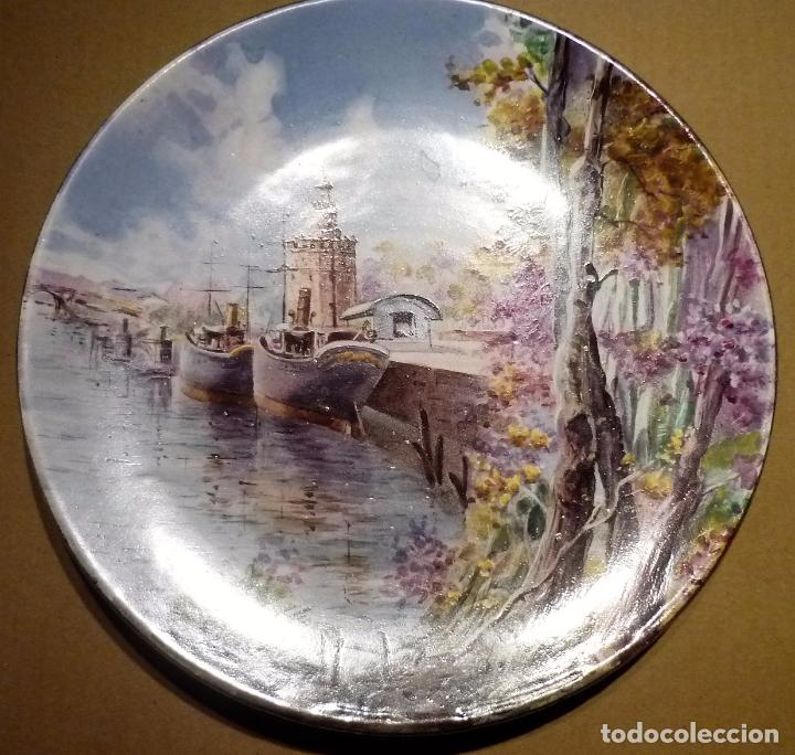 Antig&uuml;edades: Plato de Pickman representando vista de Sevilla - Foto 9