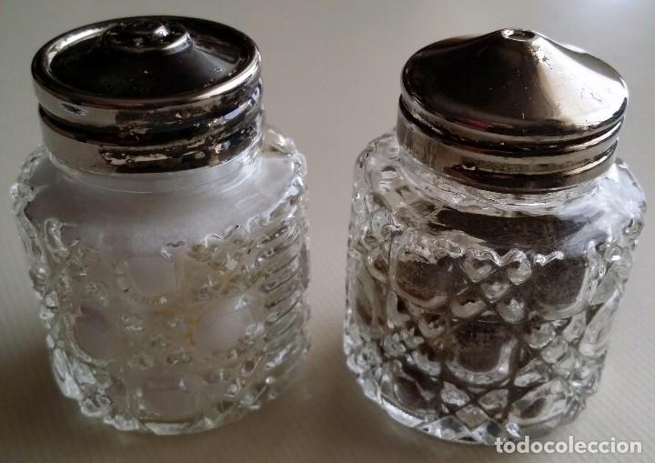 Oggetti Antichi: SALERO Y PIMENTERO DE CRISTAL TALLADO