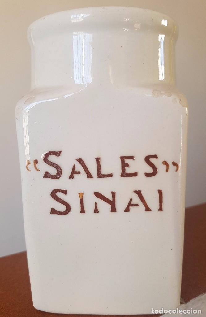 Antig&uuml;edades: TARRO SALES SINAI - BLANCO CON LETRAS - Foto 1
