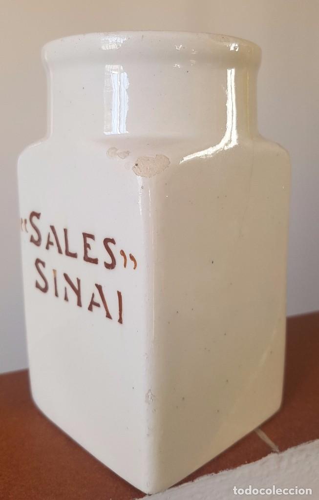 Antig&uuml;edades: TARRO SALES SINAI - BLANCO CON LETRAS - Foto 2