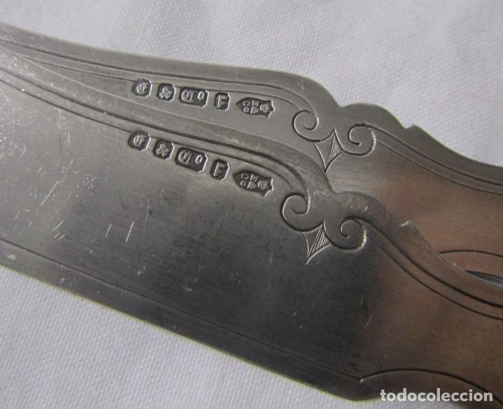 Antig&uuml;edades: 2 antiguos cuchillos de postre de plata con contrastes - Foto 6