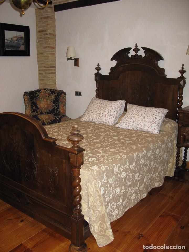 antiguo dormitorio de nogal s.xix - Comprar Camas Antiguas en
