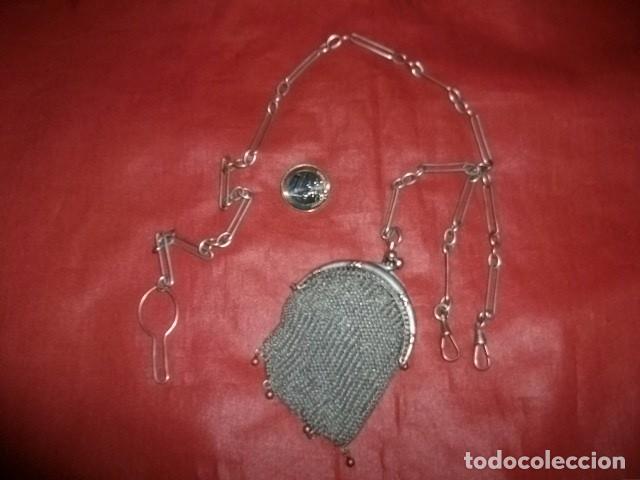 Antig&uuml;edades: ANTIGUO MONEDERO DE MALLA EN PLATA CON DOBLE COMPARTIMENTO - Foto 2