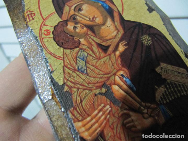 Antig&uuml;edades: PEQUE&Ntilde;A MADERA CON IMAGEN DE LA VIRGEN CON ARGOLLA PARA COLGAR - Foto 2