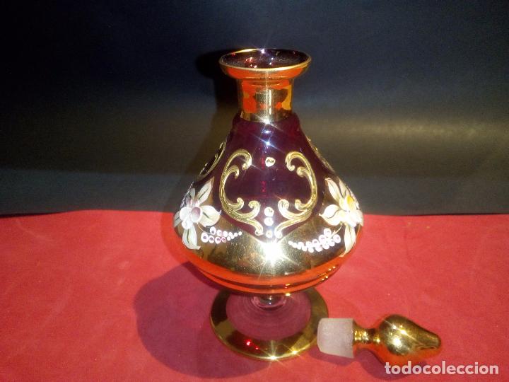Antig&uuml;edades: Pareja de perfumeros en cristal de Bohemia al oro - Foto 2