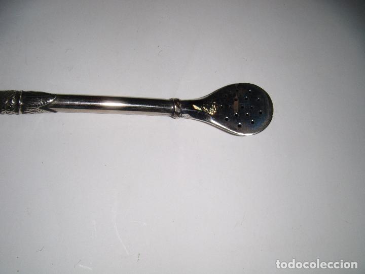 Antig&uuml;edades: PIPA DE MATE PLATEADA ANTIGUA - Foto 6