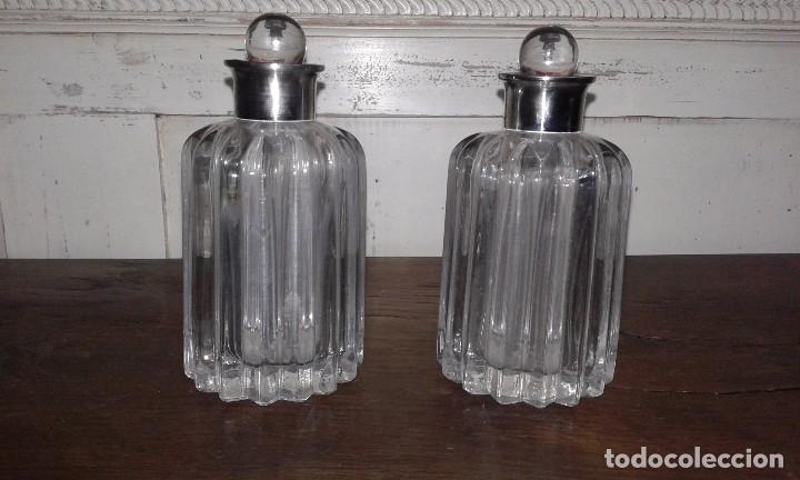 Antig&uuml;edades: PERFUMEROS CRISTAL CASQUILLO PLATEADO - Foto 1