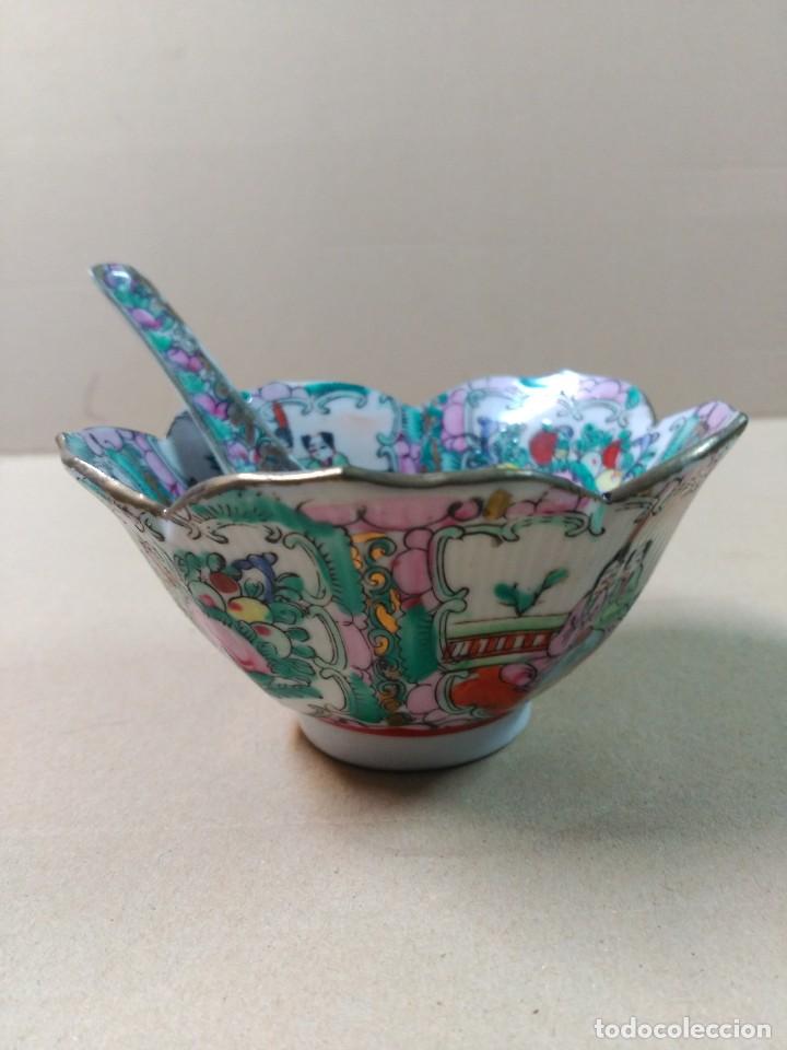 Antig&uuml;edades: Cuenco con cuchara en porcelana china - Foto 3