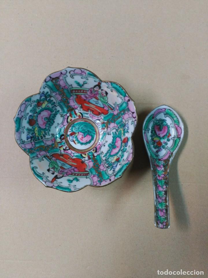 Antig&uuml;edades: Cuenco con cuchara en porcelana china - Foto 5