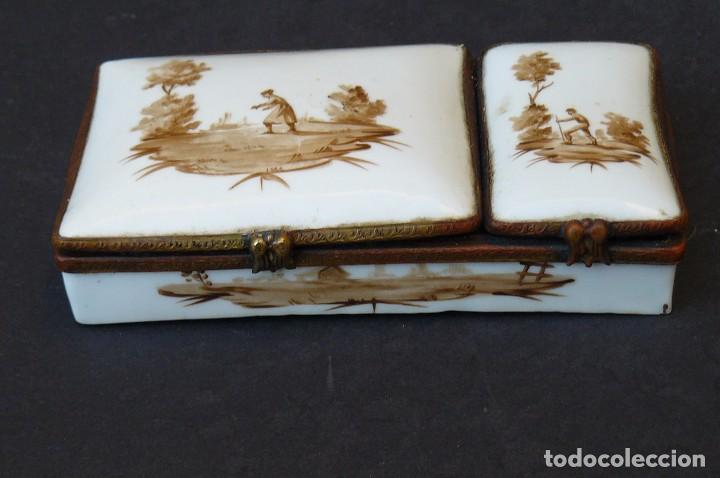 Antig&uuml;edades: CAJA DE PORCELANA PARA RAP&Eacute; - Foto 3