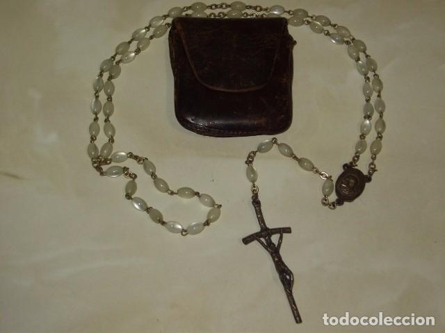 Antig&uuml;edades: ROSARIO DE NACAR CON FUNDA ORIGINAL. - Foto 1