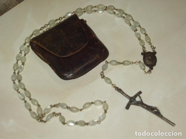Antig&uuml;edades: ROSARIO DE NACAR CON FUNDA ORIGINAL. - Foto 2