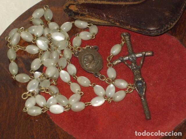 Antig&uuml;edades: ROSARIO DE NACAR CON FUNDA ORIGINAL. - Foto 3