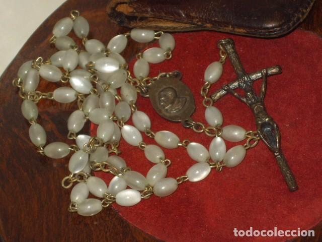 Antig&uuml;edades: ROSARIO DE NACAR CON FUNDA ORIGINAL. - Foto 4