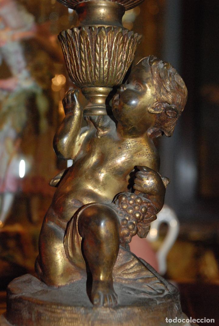 Antig&uuml;edades: ESPECTACULAR CENTRO DE MESA CON FIGURA DE BRONCE Y CRISTAL - Foto 8