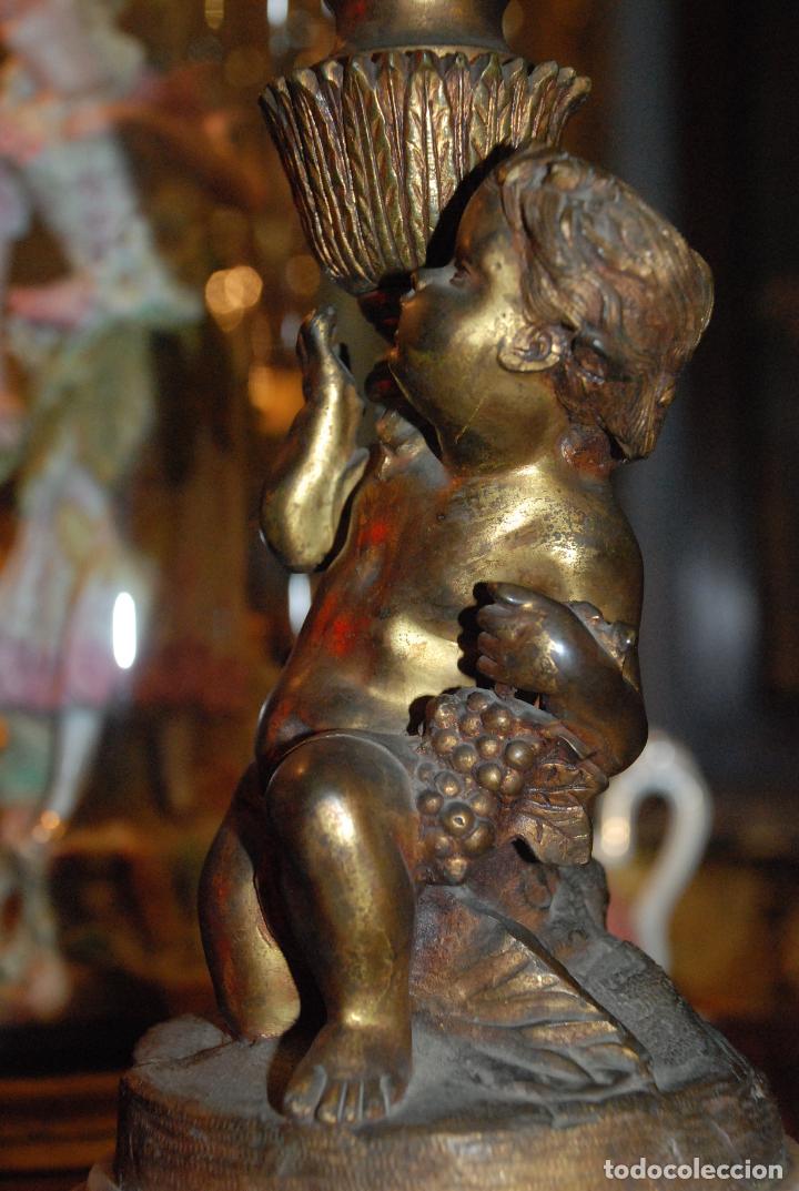 Antig&uuml;edades: ESPECTACULAR CENTRO DE MESA CON FIGURA DE BRONCE Y CRISTAL - Foto 9