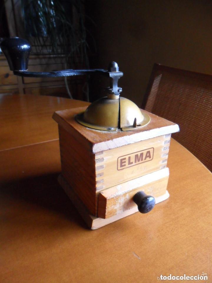 Antig&uuml;edades: MOLINILLO DE CAF&Eacute; ELMA DE MADERA - FUNCIONANDO - ANTIGUO - Foto 2