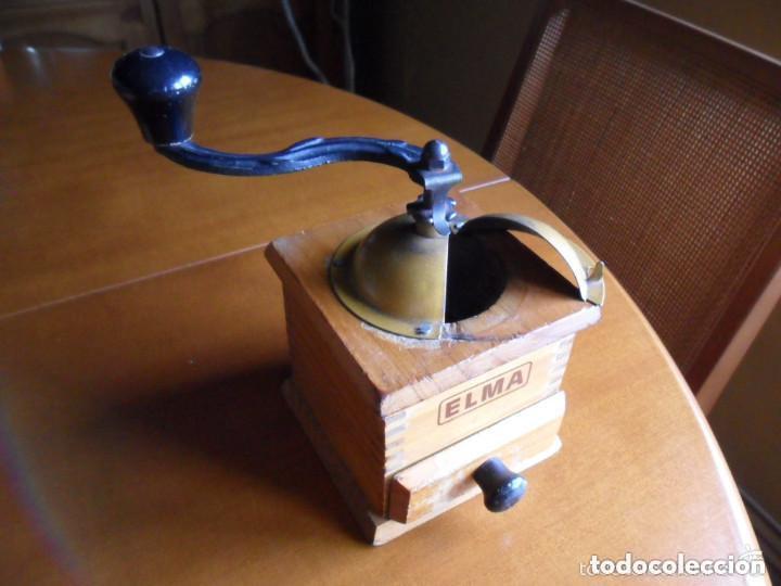 Antig&uuml;edades: MOLINILLO DE CAF&Eacute; ELMA DE MADERA - FUNCIONANDO - ANTIGUO - Foto 3