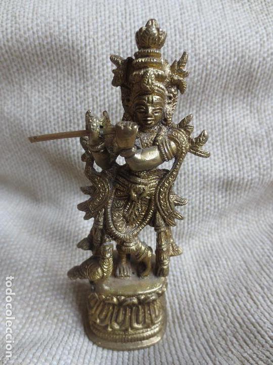 Antig&uuml;edades: ESCULTURA DIOS KRISHNA EN BRONCE - Foto 1