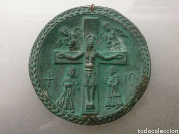 Antig&uuml;edades: ANTIGUA PLACA GRABADA 150gr 10cm DIAMETRO - Foto 1