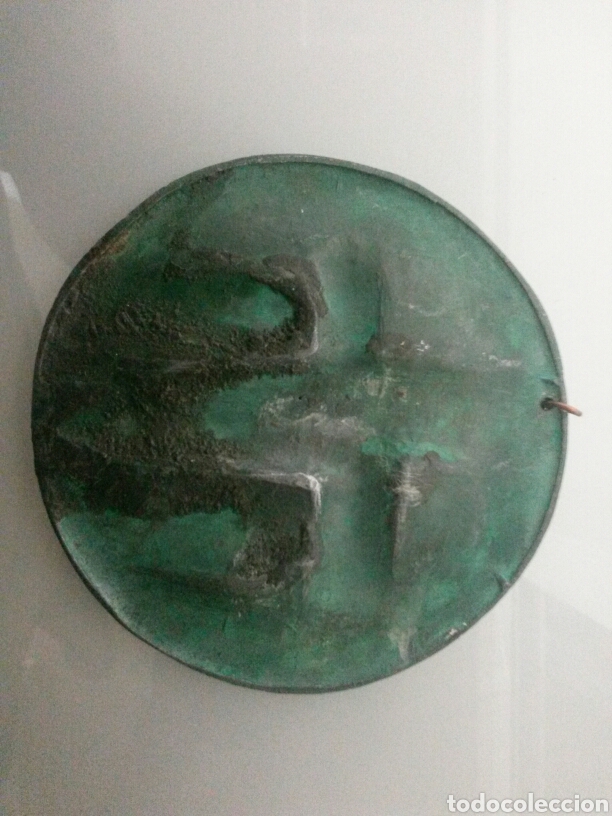 Antig&uuml;edades: ANTIGUA PLACA GRABADA 150gr 10cm DIAMETRO - Foto 2