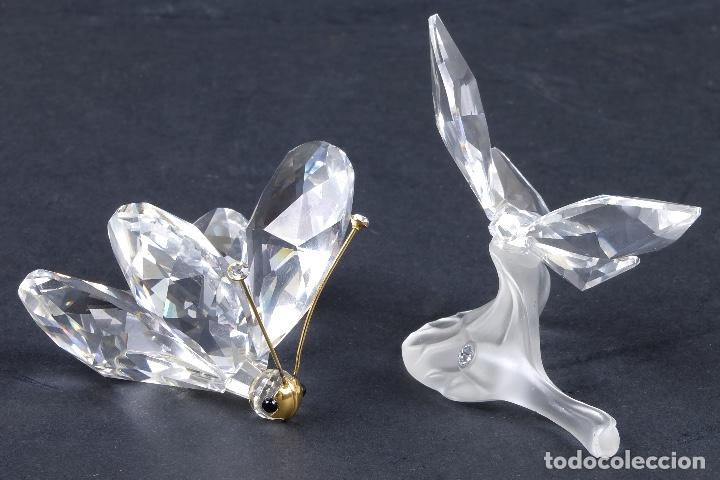 Antig&uuml;edades: 2 mariposas en cristal tallado - Foto 1